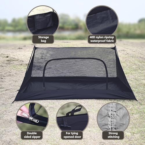 Onewind Mesh Tent with Bathtub, Ultralight Mosquito Net Inner Tent, Black - color: Black-Inner Tent (with Floor)