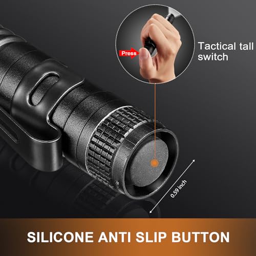 Honoson 10 Pcs Mini Pocket Flashlight LED Aluminum,3.5 Inches, 5.2 Inches | Pen Light Flashlight, Small Aluminum Pocket Flashlight with Clip, Inspection Camping Emergency Diary Lighting - size: 3.5 Inches, 5.2 Inches