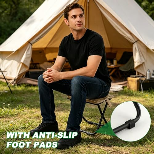 Portable Backpack Stool for Adults, Compact Pocket Folding Stool 176 LBS