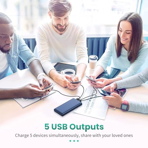 Portable Charger 38800mAh Power Bank with 5 Outputs & 2 Inputs,PD USB C In&Out Fast Phone Charging External Battery Pack Backup,Travel Essential Outdoor for iPhone 17/16,Android Samsung Galaxy-Navy - color: B-Navy