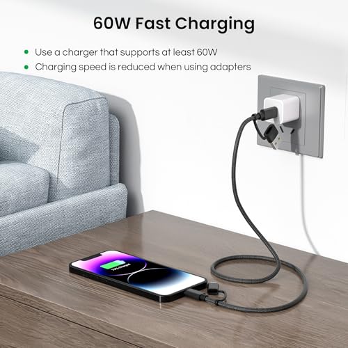 Basesailor for Samsung Galaxy S25 S24 USB C Charger Cable,60W Fast Charging - color: Black, size: 6.6FT/2M