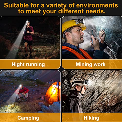 Superbright Rechargeable Mining Headlamp, Waterproof Explosion-Proof LED Safety Cap Lamp with Adjustable Headband for Coal Mining, Hunting, Fishing, Running, Camping, Hiking, Outdoor Activities - size: KL6M.Plus