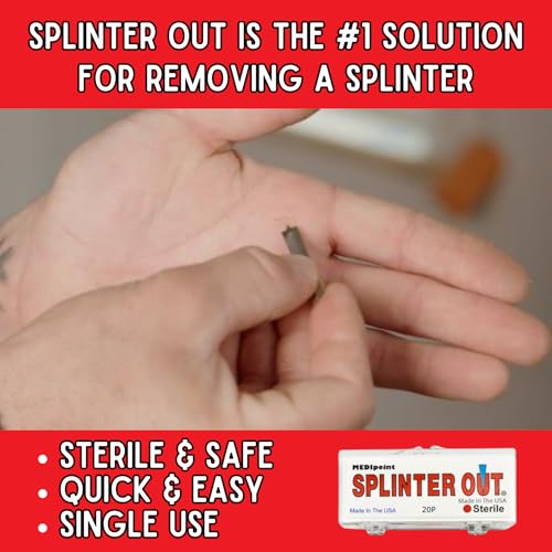 Splinter Out Splinter Remover 20 Count (Pack of 6) | Fast, Painless Splinter Removal | Essential First Aid for Home, Work, Travel & Camping | Ideal for Hiking, Woodworking, Gardening & Outdoors