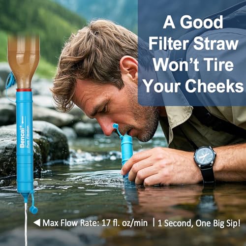 4-Stage 0.1 Micron Ultrafiltration Water Filter Straw | 3-Section Detachable for Easy Backwash | for Outdoor, Survival & Emergency, 2-Pack