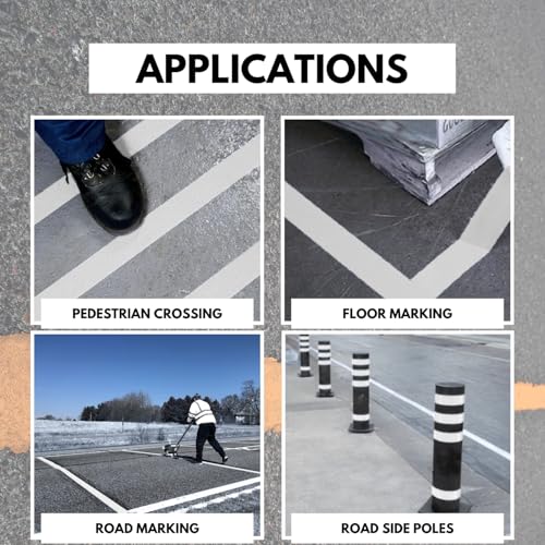 DuraMark RPT-750 Reflective Pavement Marking Tape, White, 2 in x 36 ft | Permanent rubber base bonds to asphalt and concrete; glass-bead reflectivity improves low-light visibility. - color: White, size: 2 Inch x 36 Ft