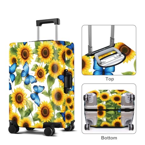 Butterfly Luggage Cover Washable Suitcase Cover Protector Fit 20-22 Inch Luggage Durable Travel Bag Cover with Zipper Closure S - color: butterfly-2, size: S(20-22inch suitcase)