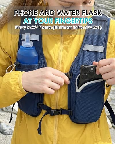 Foldable Small Hiking Backpack with 3 Strap Pockets – Lightweight 300D Spill-proof Daypack for Men Women – Packable Small Travel Backpack with Chest Strap & Trekking Pole Holder – Durable Outdoor Bag - color: Darkgray