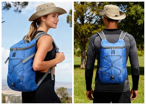 levayhill 16L Foldable Hiking Backpack,Small Packable Daypack, Royal Blue | Lightweight ,Outdoor Collapsible Rucksack,Ultralight Folding Back Pack, Water Repellent, Men Women Travel Gym, Easy Carry-on - color: Royal Blue