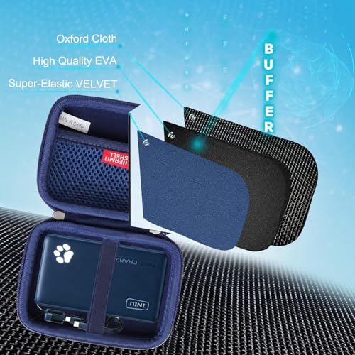 Hermitshell Hard Travel Case for INIU Portable Charger Smaller & Lighter 45W Fast Charging 10000mAh PD Power Bank Battery Pack (Only Case) (Blue) - color: Blue