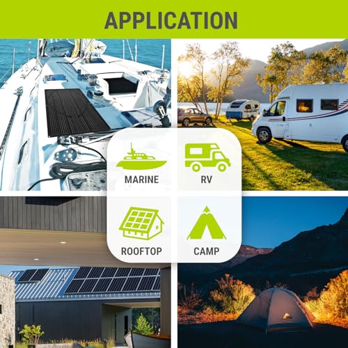 Newpowa 100W Flexible Solar Panel Portable Bendable 12 Volts 10BB Mono Cell for Uneven Surfaces Marine Camping Home Boat RV Surface Black - size: 100W Flexible 1PCS