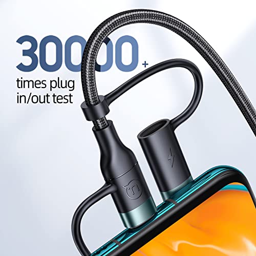 PD 60W USB C Multi Fast Charging Cable Nylon Braided Cord 5-in-1 3A USB/C to Type C/Micro/Phone Fast Sync Charger Adapter Compatible with Laptop/Tablet/Phone - color: Green, size: 4FT