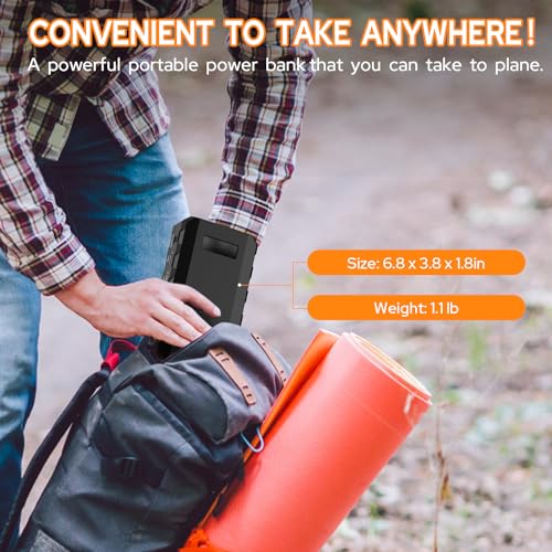 Portable Power Station with AC Outlet 120V, 24000mAh Laptop Charger Bank - color: Black