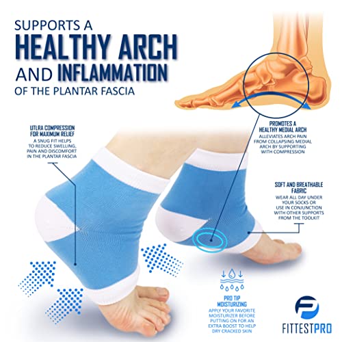 Plantar Fasciitis Foot Pain Relief 14-Piece Kit – Premium Planter Fasciitis Support, Gel Heel Spur & Therapy Wraps, Compression Socks, Foot Sleeves, Arch Supports, Heel Cushion Inserts & Heel Grips - style: Large