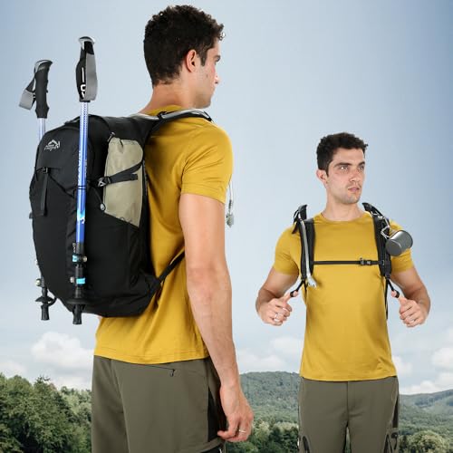 IX INOXTO Hiking Hydration Backpack with 2L/3L Water Bladder for Women and Men18L/25L Water Backpack for Hiking, Cycling, Climbing, Camping - style: Black-3L Water Bladder