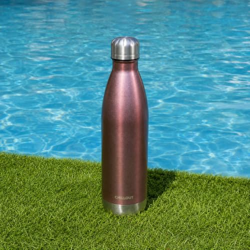 CHILLOUT LIFE 25oz Insulated Stainless Steel Water Bottle, Leak Proof - color: Rose Gold
