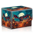 Premium Commander Deck Box,Magnetic Trading Card Storage Case for MTG TCG - Fits 100+ Single-Sleeved Cards,Dragon Flies Fire Mountain - color: Dragon Flies Fire Mountain