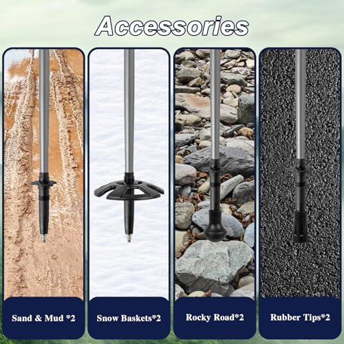 Hiking Poles, Ultra-Light Telescopic Trekking Poles,Portable Walking Sticks with Adjustable Height for Men and Women - color: Organge