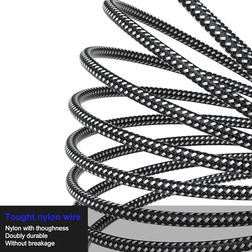 USB-C to Multi Charging Cable 10ft - 60W 3 in 1 Charging Cable for Multiple Devices, Nylon Braided Universal 3 in One Charger Cord with USB C, Lightning & Micro USB, for iPhone17-5/Android Phones