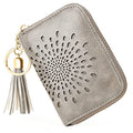 APHISON RFID Credit Card Holder Zipper Card Case Keychain Small Wallet for Women 1927 GRAY - color: 0-GRAY(single zip)
