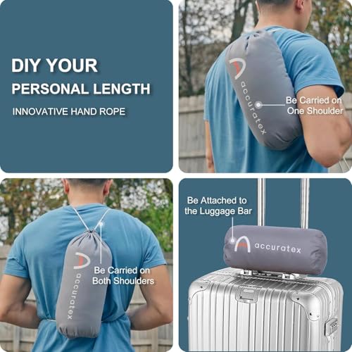 ACCURATEX Camping Pillow, Shredded Memory Foam Compressible Travel Pillow | 100% Cotton Breathable Cover, Small Backpacking Accessories, Sleeping Essentials, Portable Car Airplane Headrest Pillow - color: Navy