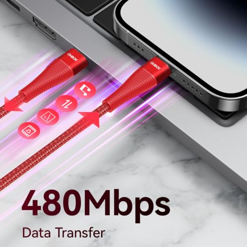 Extra Long USBC Cable 15FT, 100W Fast Charging Cord Type C Charger Cable | Heavy Duty USB C Phone Cord for iPhone 17 16 15 Plus, iPad Pro, Air, Mini, MacBook, Samsung Galaxy Z Fold7, Z Flip7 S26 - Red - color: Red, size: 15 FT - 1 Pack, style: USB C to US
