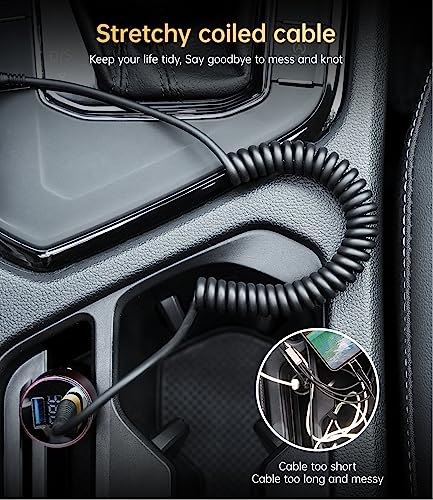 USB C Cable Fast Charging, 2Pack 3ft Coiled USB A to Type C Charge Cord | for Car USB-C Charging Cable Compatible with iPhone 17/16/15/Pro/Samsung Galaxy S20 S10 Note 10 and Other USB C Devices-Gold - color: Gold, size: 3FT, style: USB A to USB C