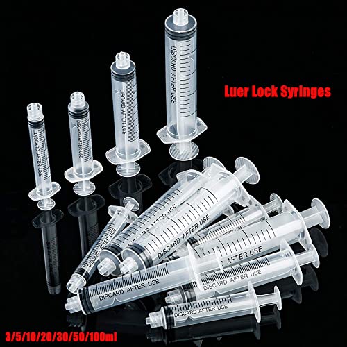 10 Pack 10ml Plastic Syringe Luer Lock With Measurement No Needle for Scientific Labs Liquid Measuring, 10ml 10pcs
