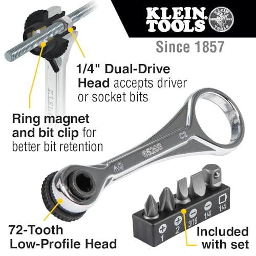 Klein Tools 85515 3-Piece Multi-Bit Impact Screwdriver Set with 8-in-1 Stubby, Mini Ratchet and 4-in-1 Electronics Screwdriver - style: Standard Kit