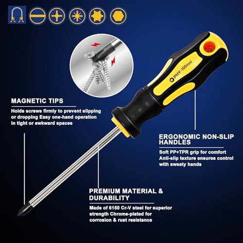 Magnetic Screwdriver Set with Case, All-in-One Repair Tool Kit for Everyday Home Fixes, Furniture Assembly & Electronics Repair, Precision Screwdrivers, Bits & Flexible Shaft