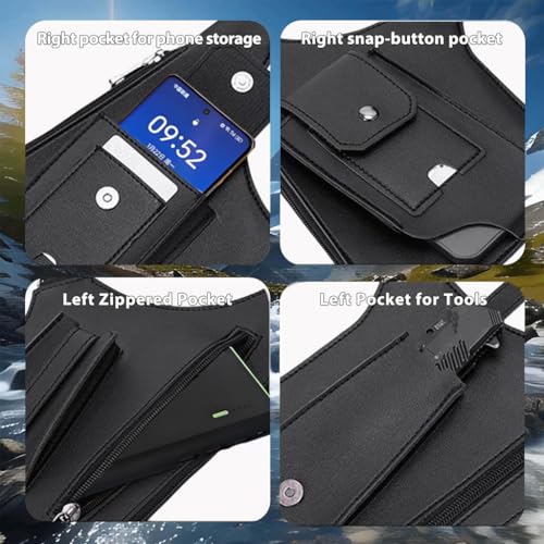 Double Shoulder Armpit Bag for Men | Anti-Theft PU Underarm Holster Bag, Portable Phone Holster for Travel Daily Commute - color: Olive Drab