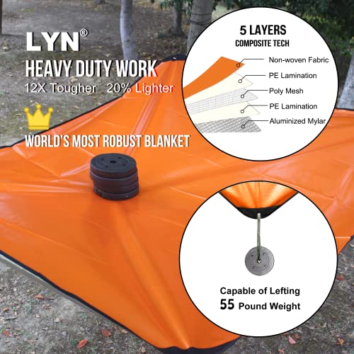 LYN Heavy Duty Emergency Blanket Survival Gear Waterproof Insulated Blanket Emergency Tarp for Camping, Hiking, Bushcraft - color: Orange Red
