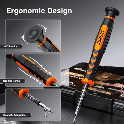 JOREST 59Pcs Small Precision Screwdriver Set with Torx T5 T6, Mini Tool Kit | Magnetic Electronic Repair Tool Kit for Macbook, Computer, Laptop, Phone, PS5, Xbox, Switch, Eyeglasses, Watch, Ring Doorbell - style: 59 in 1 CRV