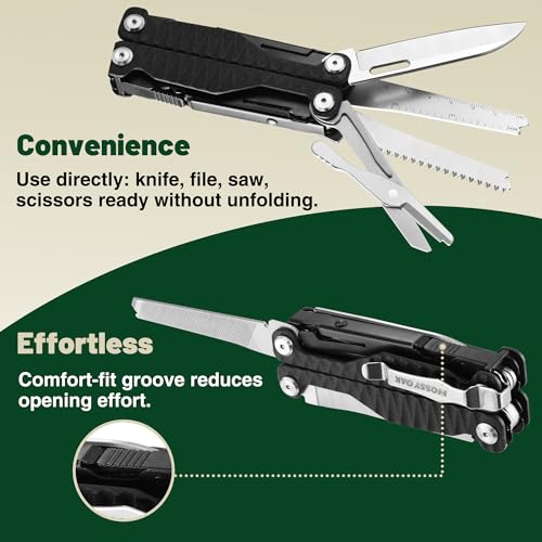MOSSY OAK 17-in-1 Multitool Pliers, CNC-Machined Steel, G10 Handle - style: 17-in-1 with CNC Pliers & G10 Handle