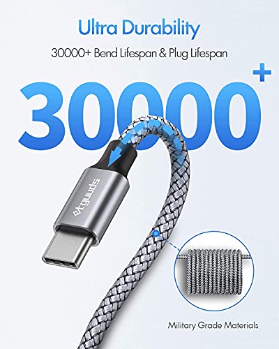 etguuds USB C to USB C Cable 3ft, 2-Pack 60W C to C Cable Fast Charging | for iPhone 17 16 15 Pro Max Plus Air, Samsung Galaxy S26 S25 S24 S23, USBC iPad MacBook Charger Cord Type C, Pixel, Gray - color: Gray, size: 3ft