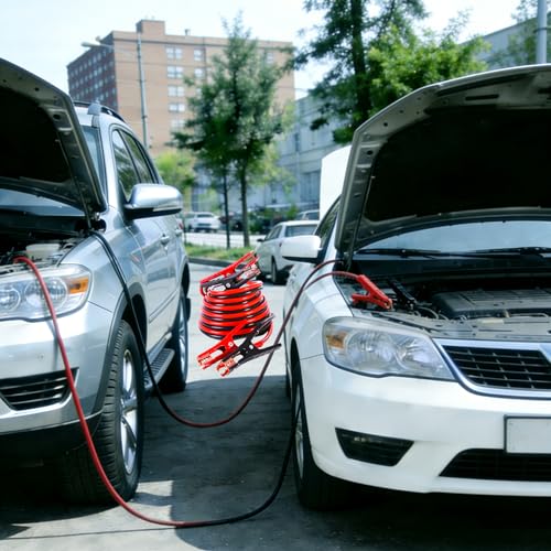 HAIPHAIK Car Emergency Kit with 11.8ft Jumper Cables, Roadside Safety Kit - size: XXXL-014