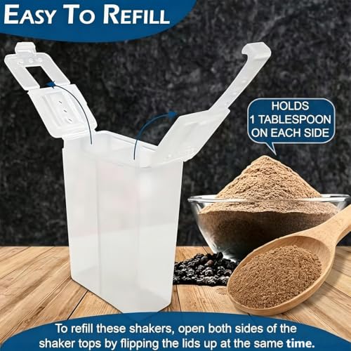 1 Pack Mini Salt and Pepper Shaker, Travel Salt Shaker, Portable Spice Container, Refillable Plastic Jar with Lid for Home, Restaurant, Wedding, Camping, RV, BBQ, Picnic Cooking - size: 1pcs