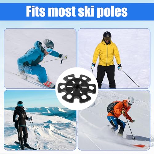 8pcs Snow Baskets for Trekking Poles, Ski Pole Baskets Replacement Trekking Pole Basket Walking Stick Tips Trekking Pole Snow Basket for Hiking Trekking Walking Poles