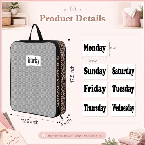 7 Pcs Packing Cubes for Travel Days of Week, Black Brown, L - color: Black Brown, size: L