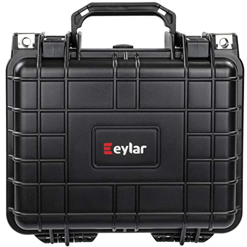 Eylar Small 10.62" Deep Gear, Equipment, Hard Camera Case Waterproof with Foam (Black) TSA Standards - color: Black