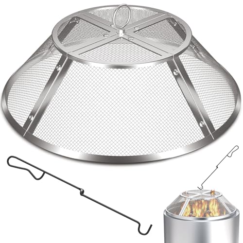 Fire Pit Spark Screen for Solo Stove Bonfire, 19.5 Inch | 304 Stainless Steel, Detachable Spark Shield for Backyard Family Fires, Camping, and Marshmallow Roasting - size: Bonfire Shield 19.5Inch