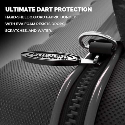 Casemaster Maxx 3 Dart Case, Holds 9 Steel Tip or Soft Tip Darts Fully Assembled, Hard Shell EVA Darts Case, 16 Accessory Pockets, Black - color: Black, size: 3 Dart