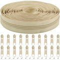 DOITEM 10 Yards Nylon Coil Zipper by The Yards, #5 Bulk Zippers for DIY Sewing Craft Bags with Replacement 20PCS Sliders (Khaki, #5) - color: Khaki, size: #5