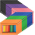Marspark 48 PCS Zipper Pencil Pouch 3 Ring Binder Bulk,Multicolor - color: Multicolor