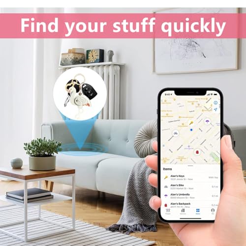 Leather Keychain holder Protective Case Compatible with Apple AirTag - color: White Flamingo