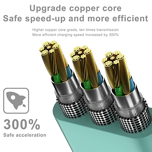 SIQIWO Retractable Multi USB C Charging Cable, 3 in 1 Fast Charging Cord | QC 3.0 Data Sync Fast Charging, Phone Charger Cord ,Travel Car Charger for iPhone17/ Samsung/ MacBook/ Switch - 3.3Ft/ 2 Pack - color: Green