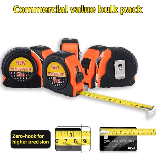 12 Pieces Tape Measure 16 ft Retractable Measuring Tape Measure Small Measure Tape with Fractions Marked Easy Read Measuring Tape Bulk Set for Engineer Contractors