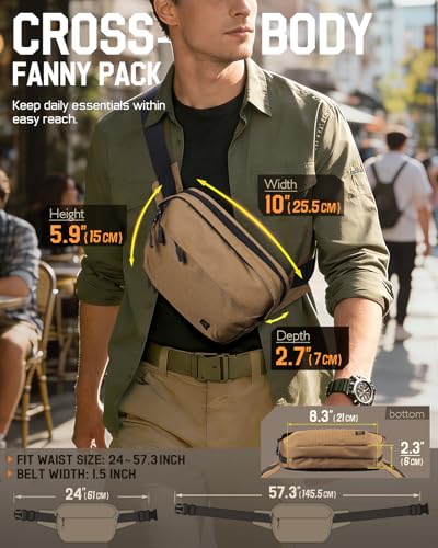 Tactical CCW Fanny Pack for EDC Gear - color: Coyote Brown