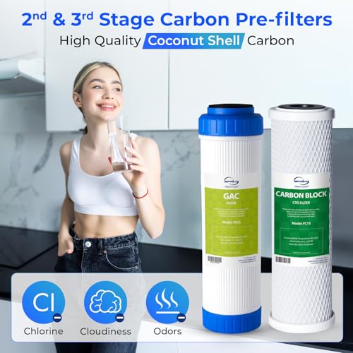 iSpring F19K75 NSF Certified 2-Year Replacement Filter Set for 6-Stage Reverse Osmosis Systems, Alkaline Mineral Filter, 19-Count, Long-Lasting Purification - style: 2-Year RO Filter w/AK Set