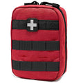 Carlebben EMT Pouch MOLLE Ifak Pouch Tactical MOLLE Medical First Aid Kit Utility Pouch (with Medical Supplies Red) - color: Red