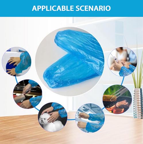Disposable Oversleeves Covers, 200PCS Plastic Arm Sleeves Covers for Painting Repairing Cleaning Tattooing - White - color: White
